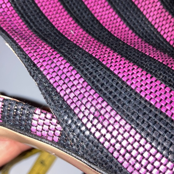 Zara Stripe Peep Toe Fringe Tie Sandals - Picture 10 of 10